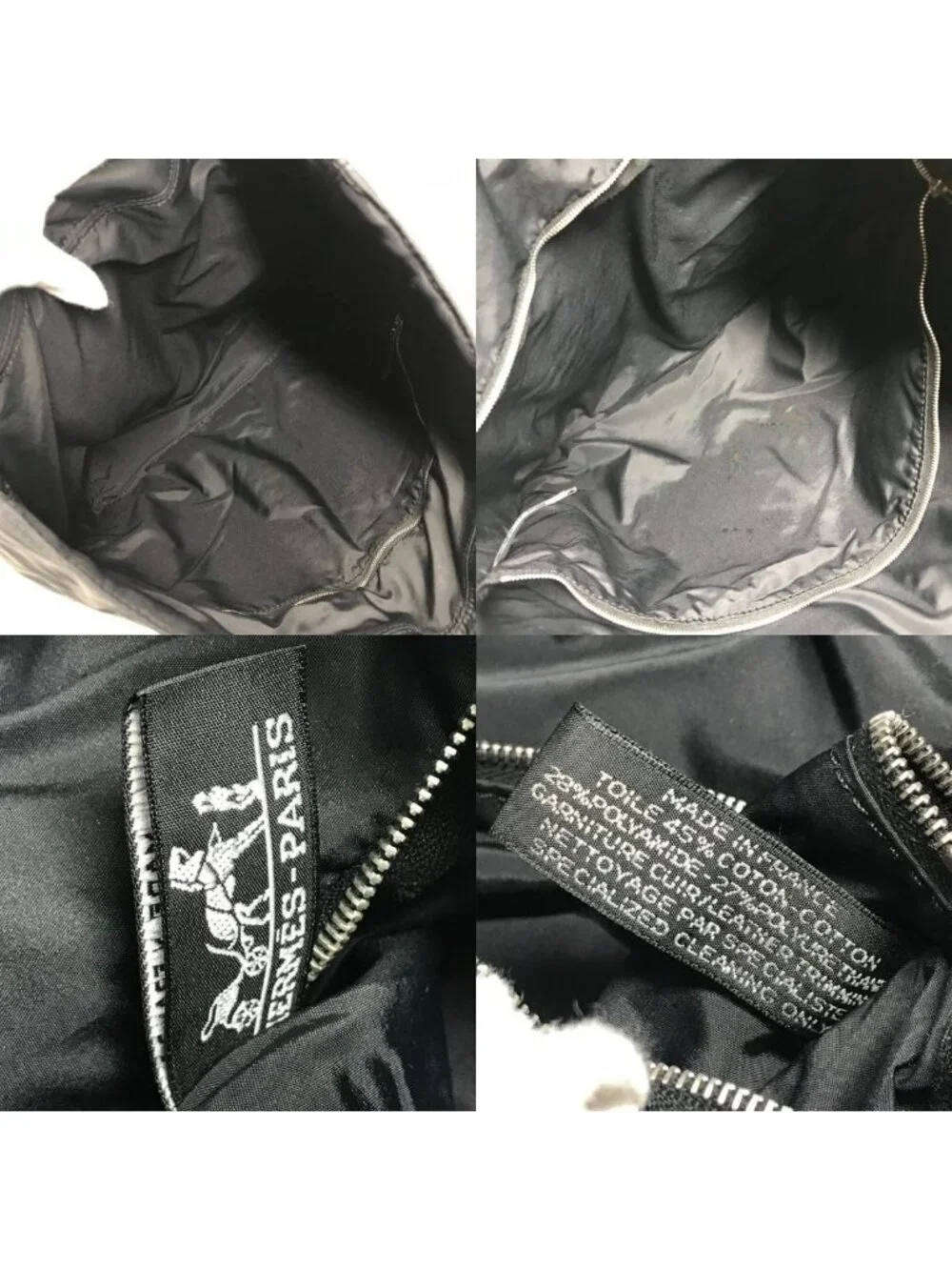 Hermes Tote Acapulco Cabas MM Nylon Black